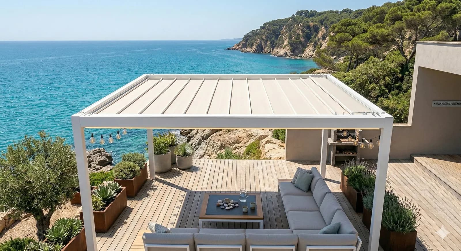 Pérgola de toldo tensado — Alu Toldos Europa